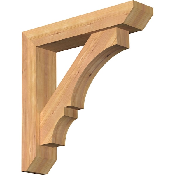 Ekena Millwork Balboa Slat Smooth Bracket w/ Offset Brace, Western Red Cedar, 5 1/2"W x 26"D x 26"H BKT0604X26X26BOA06SWR - main